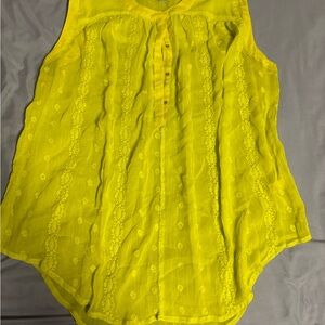 Jennifer Lopez Vibrant Yellow Sleeveless Blouse